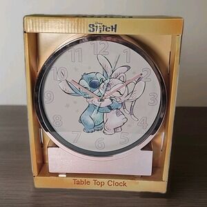 Disney Stitch Table Top Clock Unisex OS Rose Gold Stitch and Angel ST12431BX